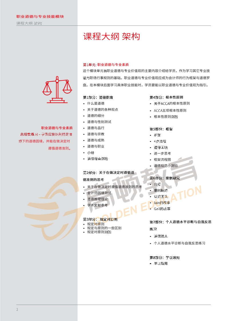 ACCA EPSM职业道德测与专业技能模块大纲